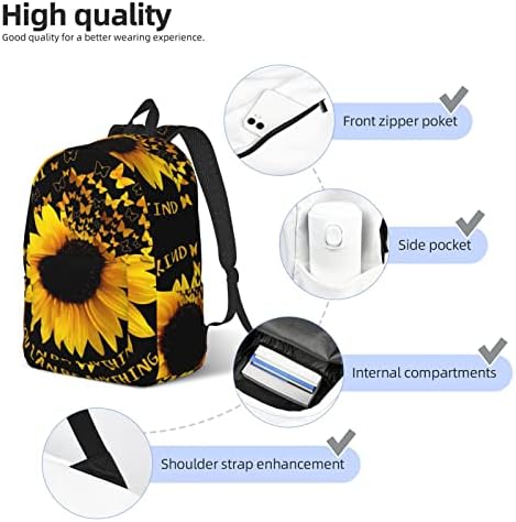 Veľký Univerzitný batoh Nolace Butterfly and Sunflower Casual Bookbag batoh na notebook počítačová taška cestovný