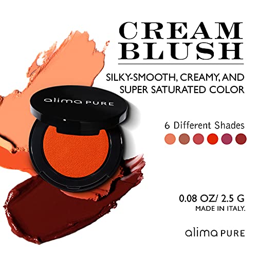 Alima Pure Cream Blush na líca, krémový odtieň Pink Blush Makeup mastenec bez Lícenky, pery a líca odtieň tváre červenanie so saténovým matným povrchom, Prírodná lícenka na líca Vegan Blush Bijou