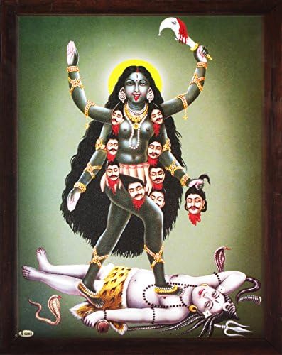 Obchod s remeselnými výrobkami Kali Maa Killing Lord Shiva, plagátová maľba s rámom na uctievanie, musí byť pre