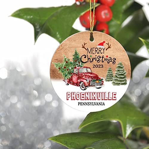 Ozdoby na vianočný stromček 2023-Phoenixville Pennsylvania Ornament Hometown Custom City State-nápady na Darčeky