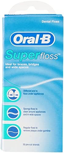 Oral-B Super Floss Mint dentálna niť na rovnátka - 50 prúžkov