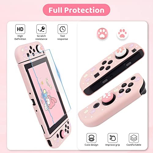 FUNDIARY Pink Bunny Theme puzdro na prenášanie pre Nintendo Switch, roztomilý úložný vak Príslušenstvo zväzok