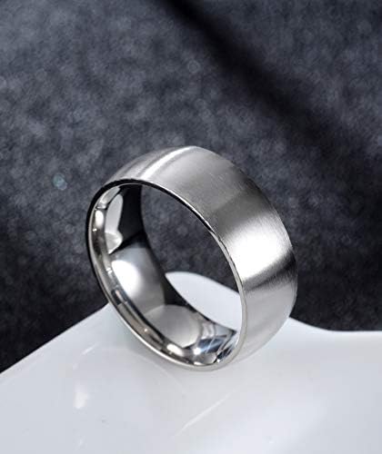 Ofeiyaa titánové oceľové prstene pre mužov ženy zásnubný snubný prsteň matný brúsený 8 mm Comfort Fit veľkosť