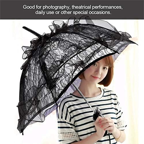 plplaaobo nový čierny farebný čipkovaný dáždnik, Slnečník pre dámy ženy Party Decor Dancing Photography Prop