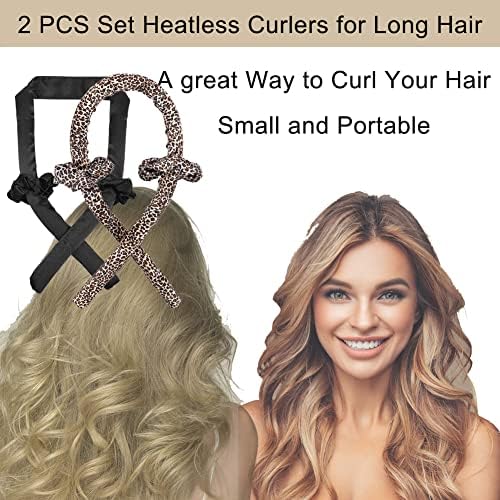 2 Pack Heatless Curling Rod čelenka Heatless Hair Curler pre dlhé vlasy no Heat Silk Curling Set pre spánok v