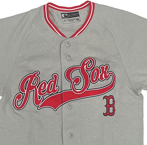 Boston Red Sox Pánske vyšívané plné tlačidlo Jersey