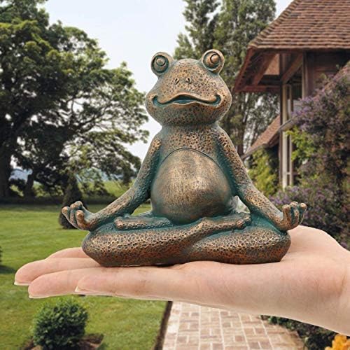 Miniatúrna figúrka Nacome Meditating Frog, ozdoba záhradnej sochy Zen Yoga Frog-vnútorná / Vonkajšia záhradná
