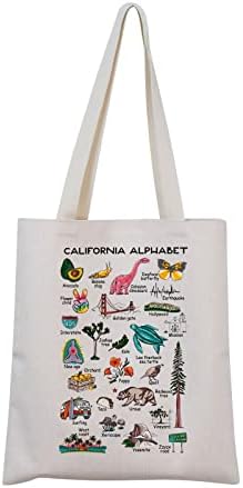 MNIGIU California Alphabet Tote Bag California State Gift California Eco Tote Bag California Welcome Bag