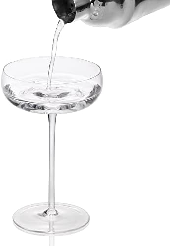 Coloch 4 Pack koktejlové kupé poháre so stopkou, 7oz krištáľové vysoké Martini poháre Vintage šampanské kupé