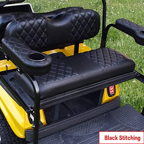 NOKINS Golf Cart Diamond poťah sedadla pre klubové auto EZGO Yamaha, vinylový Poťah na golfový vozík s čiernym