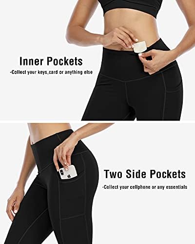 Chrleisure legíny s vreckami pre ženy, nohavice na cvičenie jogy s vysokým pásom na kontrolu brucha