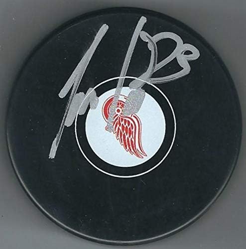Trevor DALEY Detroit Red Wings hokejový puk-puky NHL s podpisom
