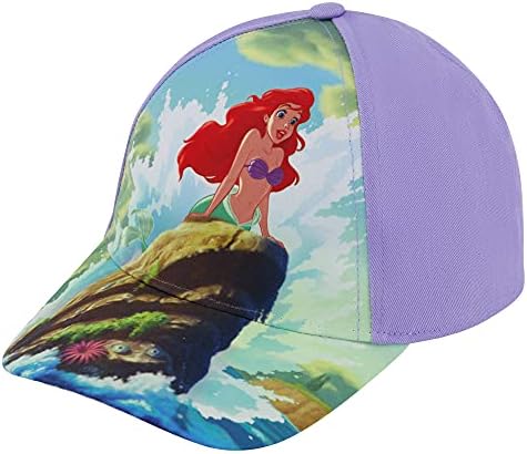 Disney dievčenská Baseballová čiapka, Princezná a Malá morská víla Ariel Nastaviteľná detská čiapka pre deti