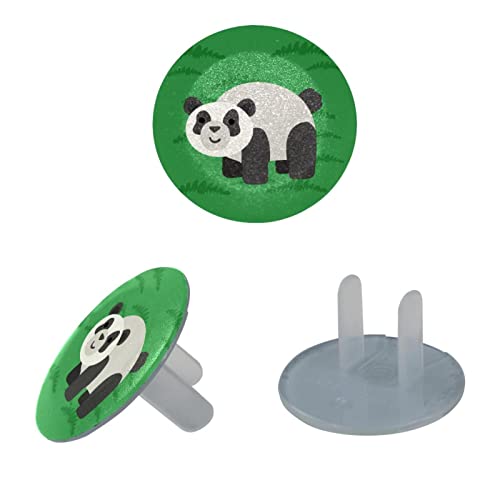 Zelené kryty zásuviek Pandan dekoratívne kryty zástrčiek pre deti 12 balení, kryty detských bezpečnostných zástrčiek
